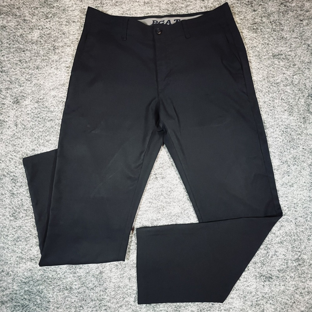 PGA TOUR Black Golf Pants 34x32 Stretch Comfort Waist Performance Trousers Chino